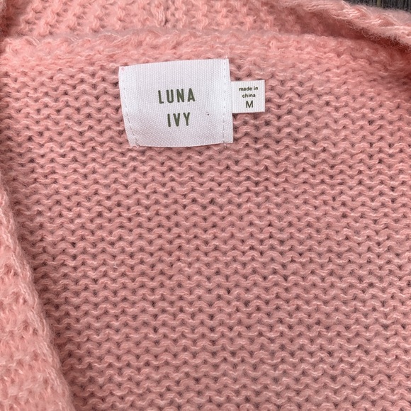 🆕 Luna Ivy Pink Bow Coquette Cardigan Sweater - Picture 5 of 5